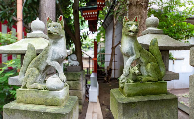 江東天祖神社　太郎稲荷神社の狐