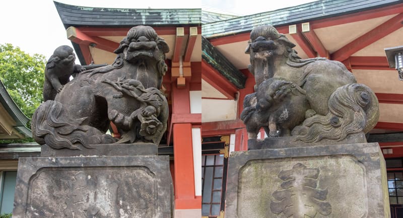 品川神社　拝殿前の狛犬