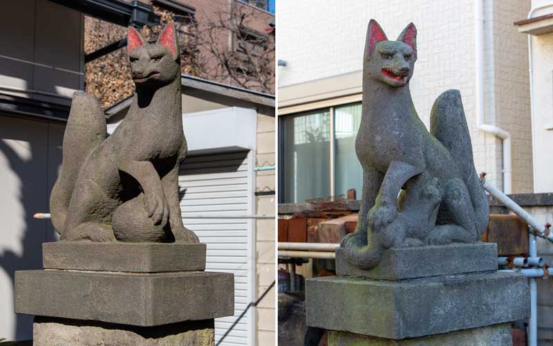 中田稲荷神社　狐